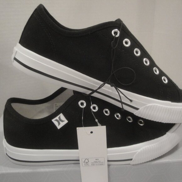 Hurley Slip-on Women's sneakers Classic Canvas NIB Black Size 6 - Picture 4 of 9